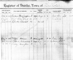 Avoca.Cemetary.2) Register of Deeds listed - deaths of youngsters from various Indian tribes